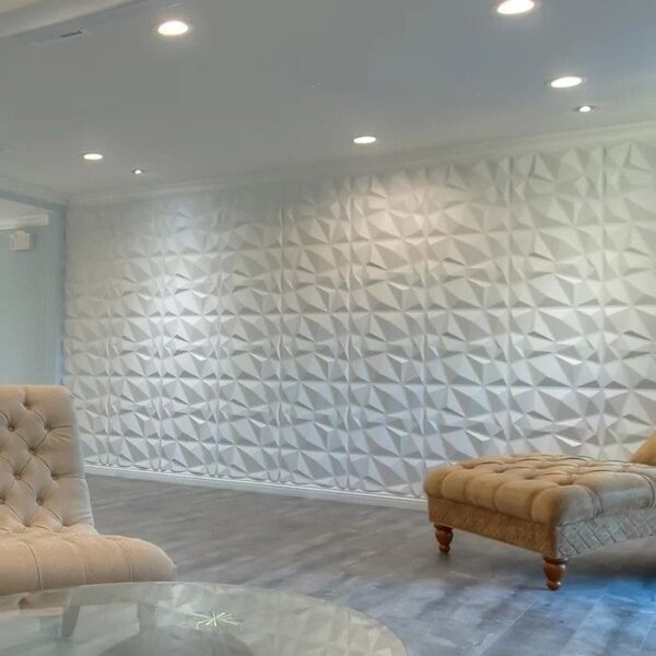 Panneaux Muraux Décoratifs 3D Blanc Géométrique