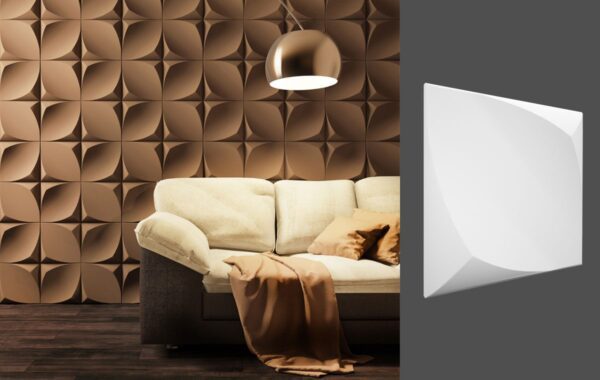 Panneaux Muraux 3D Plâtre Naturel : Motif Floral Moderne