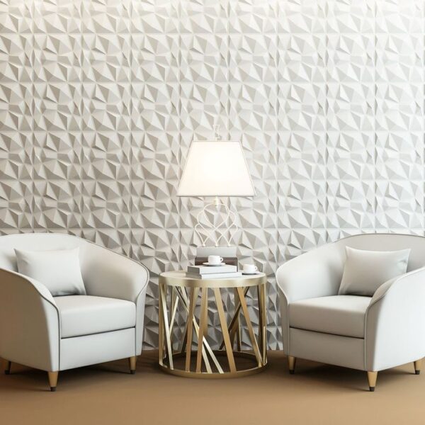 Panneaux Muraux Décoratifs 3D Blanc Géométrique