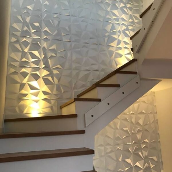 Panneaux Muraux Décoratifs 3D Blanc Géométrique