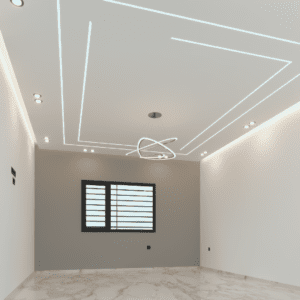 Faux Plafond Design avec join creux lumineux et Cadre LED