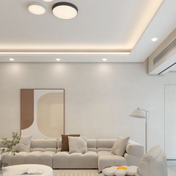Faux Plafond "Bande Lisse Simple" avec Cache Lumière