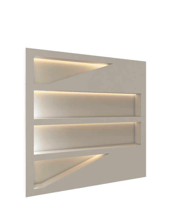 Étagère Murale Asymétrique : Design Sculptural Lumineux